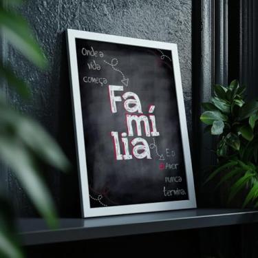 Imagem de Quadro Decorativo Família Amor Com Moldura Frases Família Amor Inspiração Lousa Infantil Aconchego Sala Quarto Decoração Lar Presentes Criativos