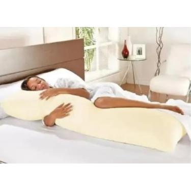 Imagem de Travesseiro Corpo 100% Silicone Xuxão Grande 1,35 x 0,48M - Palha