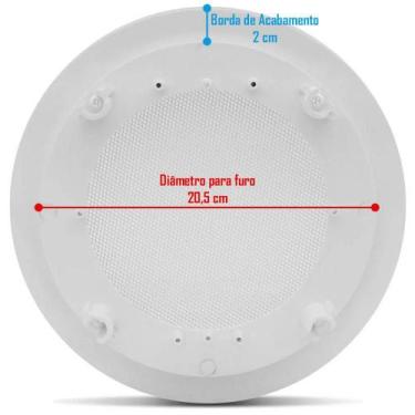 Imagem de Par Arandela Redonda Teto Com Alto Falante Hurricane TRIAK 6" Polegada