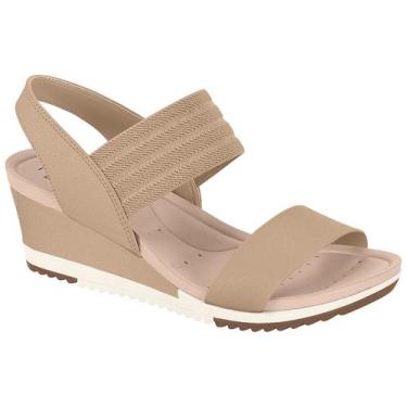 Imagem de Sandalia Ortopedica Modare Ultraconforto Feminina Anabela, Bege, 36