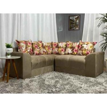 Imagem de Sofá Canto Bege com Floral 607/66 Belo - Alpoim