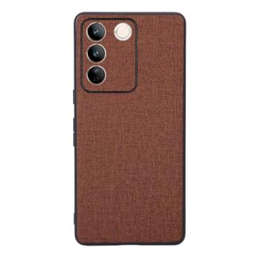 Imagem de Capas Compatível com VIVO S16e,Design de padrão de tela,Pproteção completa de 360°,Pplástico macio,Proteção contra queda-Brown