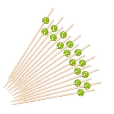 Imagem de Espetos de bambu descartáveis de bolinhas, aperitivo, coquetel de palitos de frutas, sanduíche, sobremesa, palitos longos para festa de aniversário, decoração de comida, palitos de coquetéis, bebidas