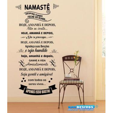 Imagem de Adesivo Decorativo de Parede Frase saudação Namastê para sala - Gaudes