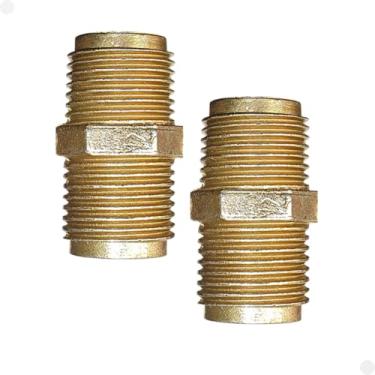 Imagem de Kit 2 Niple União 1/2'' X 1/2'' Metal Zamac Água Quente Gás
