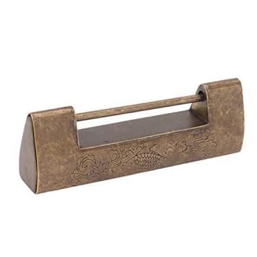 Imagem de TOPINCN Cadeado de Latão Em Estilo Chinês, Trava Antiga Chinesa Requintada, Com Padrão de Peixe Auspicioso, Portas de Armário, Caixas de Jóias etc. (Cor de bronze)
