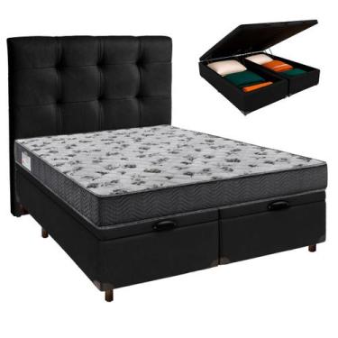 Imagem de Conjunto Cama Box Bau Blindado Casal + Colchão D33 Iso100 Ortobom + Ca