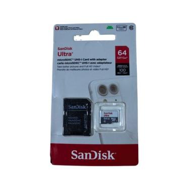 Imagem de MicroSDHC Sandisk Ultra 64GB Com Adaptador