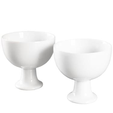 Imagem de jinsongdafa Conjunto de 2 tigelas de sobremesa pequenas de cerâmica – perfeito para creme brulee, sobremesa, sundae, sorvete, frutas, salada, lanche, coquetel, condimento, bagatela e festa de Natal