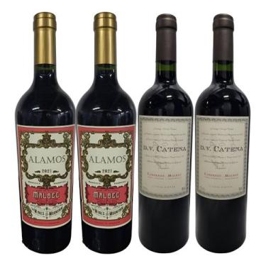 Imagem de Vinhos Tinto 2 Dv Cabernet Malbec e 2 Alamos Malbec - Kit Vinhos Tinto