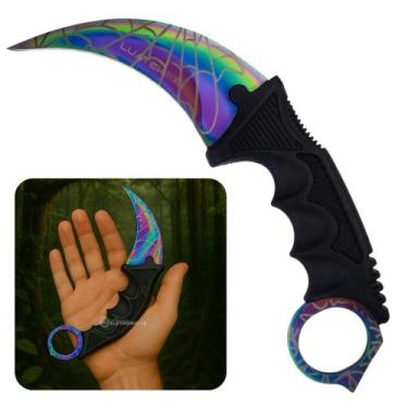 Imagem de Karambit Knife com Lâmina Curva 9cm, Capinha e Quebra-Vidro SLKD87 - L