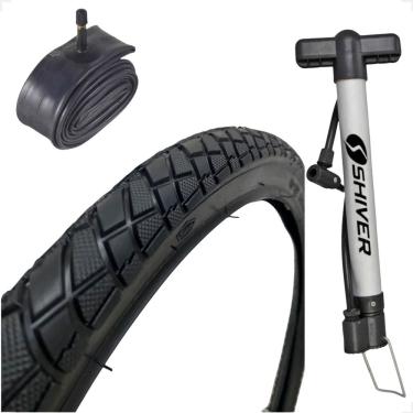 Imagem de Pneu Bicicleta Shiver tipo praieiro Aro 26 X 2.125 Caloi Monark tropical + Camara Bico grosso Bomba
