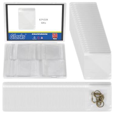 Imagem de Glarks 100 peças, 9,5 a 15 cm, 10 tamanhos de 0,48 mm de espessura, sacos de poli PVC seláveis, sacos de celofane transparentes resseláveis para joias, armazenamento de pulseira (transparente, 8,5 x