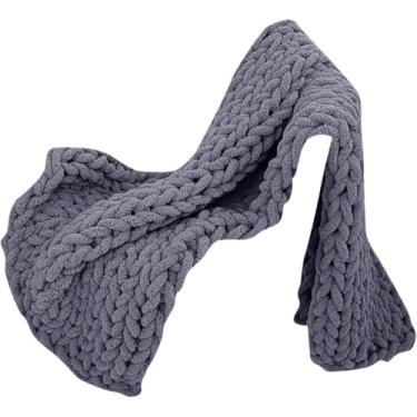 Imagem de Cobertor De Malha Grossa, 100% Tricotado à Mão, Cobertor De Gaze Macia, Cobertor De Crochê Grosso Aconchegante Gigante, Adequado Para Decoração De Sofá-cama, D, 120cmx150cm