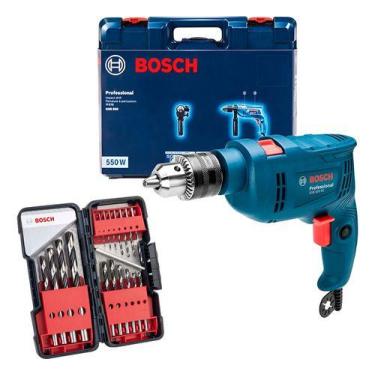 Imagem de Furadeira Impacto Bosch Gsb 550re + Kit Brocas 18pc 110v, 110V