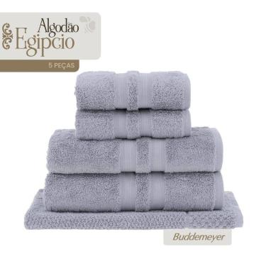 Imagem de Jogo 5 Peças Toalha Banho Buddemeyer Algodão Egípcio Cinza