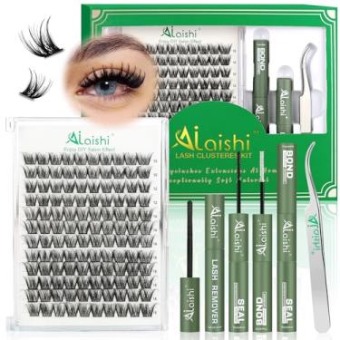 Imagem de Lash Clusters Kit, DIY 3D Cluster Extensiones de pestañas 10-18mm,144pcs Fluffy D Curl Soft Natural Lashes with Bond and Seal,Remover,Tweezers, -Natural Fake Cat Eye Wispy Individual Clusters（DF2MIX1-4）