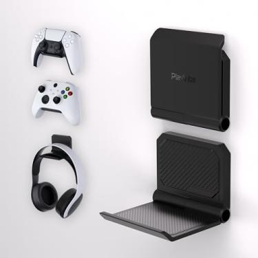Imagem de PlayVital 2 conjuntos de suporte de parede dobrável para ps5/4, suporte de parede dobrável para Xbox Series X/S, Switch Pro, suporte de fone de ouvido para jogos, suporte de parede para fone de ouvido