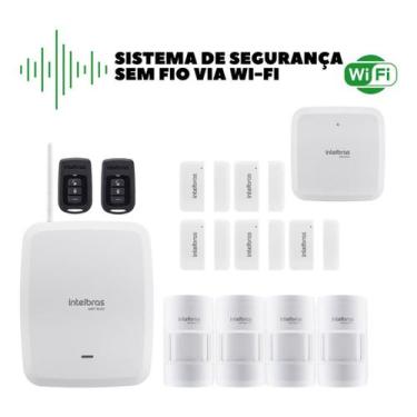Imagem de Kit Alarme Intelbras AMT 8000 Sem Fio Com 9 Sensores e Proteção PET