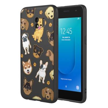 Imagem de HTXWXJC Capa de celular para Galaxy J2 Core, capa para Samsung J2 Pure SM-J260 à prova de choque flexível bumper TPU capa macia padrão de cachorro capa de telefone para Samsung Galaxy J2 Core Black
