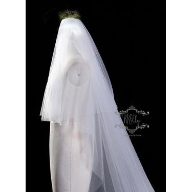 Imagem de Véu de Noiva 3 Metros 2 Camadas Branco Longo Mantilha V36 - Milly O Sh