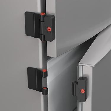 Imagem de Fechaduras adesivas para geladeira, fechadura de porta de geladeira de botão duplo com chave, fechadura de porta de refrigerador de freezer à prova de crianças, trava de gaveta de arquivo de segurança