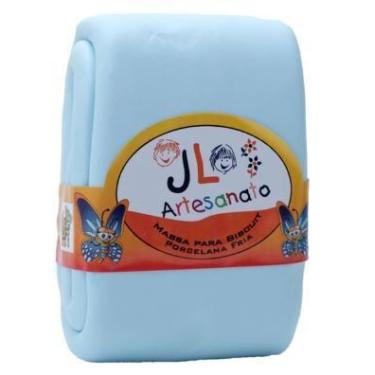 Imagem de kit 02 Massas de Biscuit JL Artesanato Colorida ou Branca 90g, Azul Ca