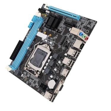 Imagem de KIMISS Placa-mãe Micro ATX para desktop, H61, slot de CPU LGA 1155, 6 USB2.0, DDR3, M.2 NVMe NGFF, LAN de 100 Mbps, suporta processadores I3/i5/i7 e Pentium, com saída HDMIVGA, até