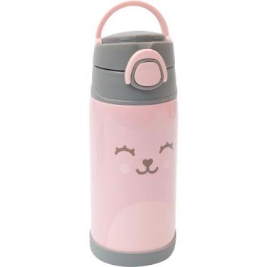 Imagem de Copinho Térmico Rosa 400ml Com Canudo Para Bebês - Buba