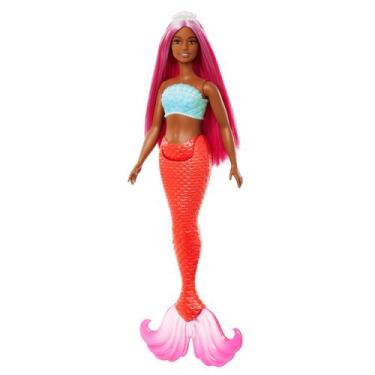 Imagem de Boneca Barbie - Sereia Mundo Da Fantasia - Calda Laranja Florescente M
