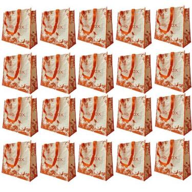 Imagem de Bolsa Ecobag Sacola de Ombro Ecologica Kit 20 Uni Retornavel Mercado S