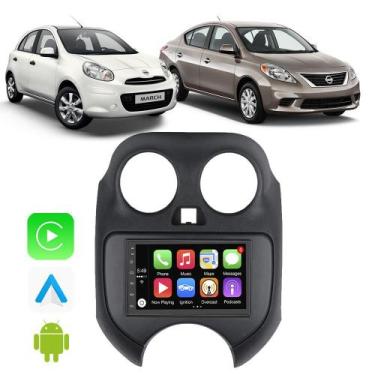 Imagem de Kit Multimidia March Versa 2011 2012 2013 7" Android Auto Carplay Voz 