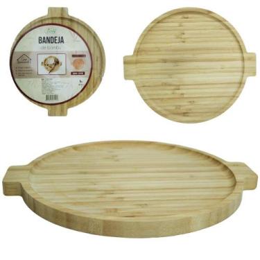 Imagem de Bandeja Petisqueira Redonda De Bambu 28X24Cm - Fu Xing