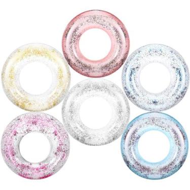 Imagem de Tubo inflável Pool Floats Zhanmai Glitter, 6 unidades para adultos