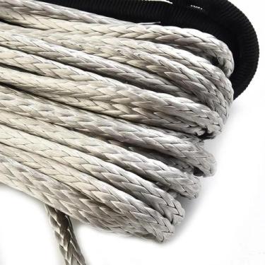 Imagem de Cabo De Guincho Sintético Cinza De Alta Resistência De 15M Para Carros