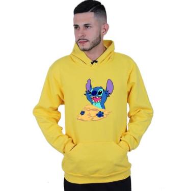 Imagem de Moletom Unissex Canguru Lilo Stitch Areia - Lafre, Amarelo, M