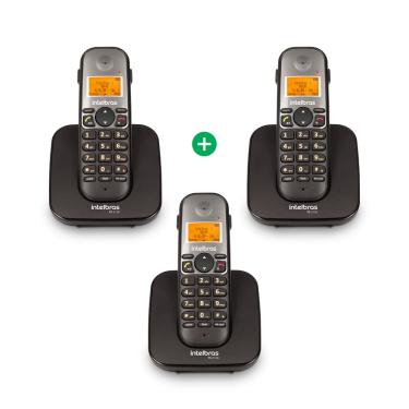 Imagem de Combo Telefone sem Fio Intelbras + Dois Ramais Adicionais TS 5123