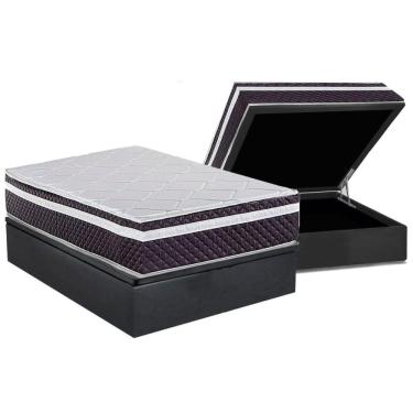 Imagem de Cama Box Baú Casal: Colchão Molas Molas Ensacadas Ensacadas Herval C1789 + Base CRC Sue...