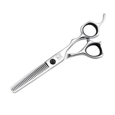 Imagem de Fenice Peak Tesoura profissional para afinar o cabelo, tesoura texturizadora de barbeiro de 13 cm, com borda afiada, tesoura de cabelo 440C mais fina com design ergonômico para salão de beleza e uso