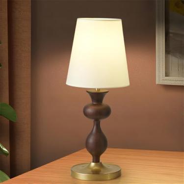 Imagem de Lâmpada De Mesa LED Criativa Retro Contemporânea De Madeira Sólida Adequada Para Sala De Estar, Estúdio, Villa, Iluminação De Decoração De Quarto De Hotel (Estilo 20)