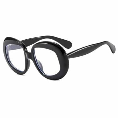 Imagem de Óculos de sol vintage grandes ovais, femininos e masculinos, armação grande, óculos de sol para viagem, verão, proteção UV400 (preto transparente)