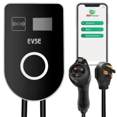 Imagem de Fexhull Carregador Ev Nível 2 48 A 240 V, Cabo De 7,6 M, Evse Com Conector J1772, Plugue Nema 14-50, Wi-Fi Habilitado, Tela Inteligente, Cartão Rfid Para Carro Elétrico