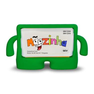 Imagem de Capinha Infantil Mãozinha Compatível Com Tablet Galaxy Tab A8 Tela 8.0'' T290 T295 - Capa Anti Impacto (Verde)