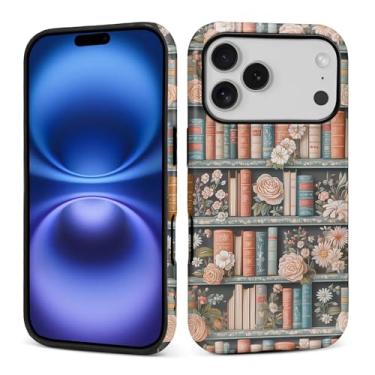 Imagem de DAIZAG Capa para iPhone GGG Pro, design misto de 2 camadas, à prova de choque, TPU macio, proteção dupla para iPhone GGG Pro-Flower Bookshelf