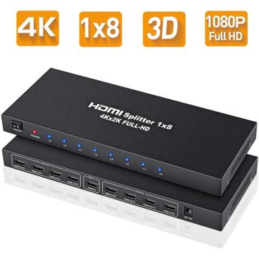 Imagem de Divisor Sinal Hdmi 2.0 1X8 4K 3840 X 2160 Splitter 8 Saidas