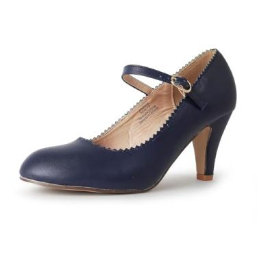 Imagem de J. Adams Honey Mary Jane Sapato Oxford feminino, Couro vegano marinho, 36