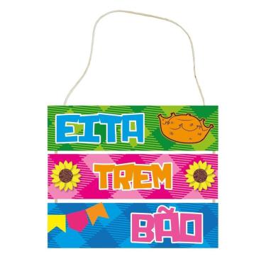 Imagem de Placa Decorativa Festa Junina Eita Trem Bão