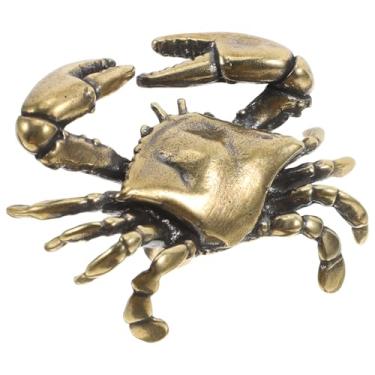 Imagem de Cabilock Puxadores de armário de caranguejo de latão costeiro, puxadores de gaveta de caranguejo de latão com tema de oceano rústico, puxadores de móveis náuticos marinhos, decoração retrô decorativa