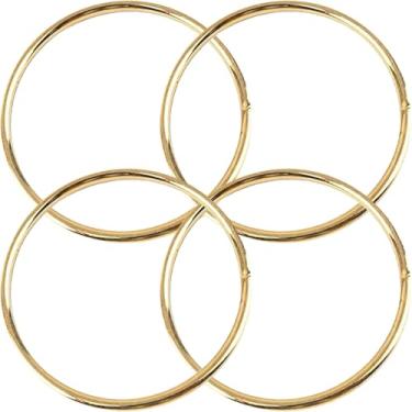 Imagem de 4 peças anel de argola de macramê, BetterJonny argolas de metal para artesanato de 30 cm anéis de ouro apanhador de sonhos guirlanda anéis de argola para decoração de casa artesanato DIY