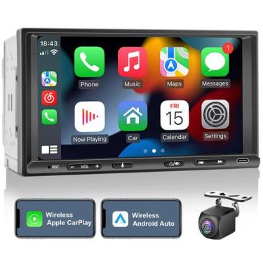 Imagem de Receptor estéreo para carro 2 Din BOUWOIMA Wireless Carplay/Android